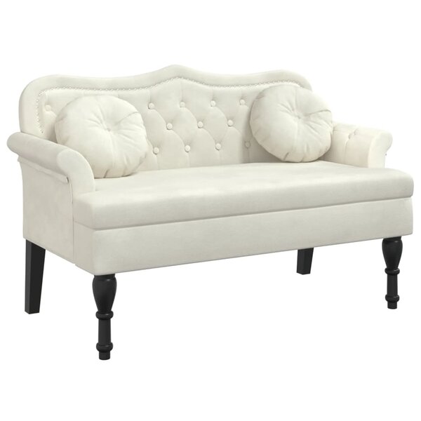 vidaXL Banc avec coussins crème 120 5x65x75 cm velours