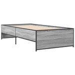 vidaXL Cadre de lit sonoma gris 75x190 cm bois d'ingénierie et métal