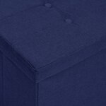 vidaXL Banc de rangement pliable Bleu Faux lin