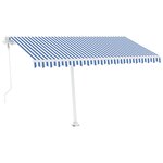 vidaXL Auvent automatique sur pied 450x300 cm Bleu/Blanc