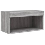 vidaXL Meuble TV avec lumières LED sonoma gris 60x30x30 cm