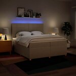 vidaXL Sommier à lattes de lit avec matelas Crème 200x200 cm Tissu