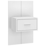 vidaXL Table de chevet murale Blanc brillant