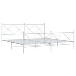 vidaXL Cadre de lit métal sans matelas et pied de lit blanc 200x200 cm