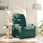 vidaXL Fauteuil inclinable Vert foncé Tissu