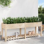 Jardinière vidaXL avec étagère 203x53x76 cm en bois massif de sapin