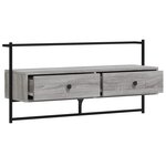 vidaXL Meuble TV mural sonoma gris 100 5x30x51 cm bois d'ingénierie