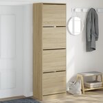 vidaXL Armoire à chaussures 4 tiroirs rabattables chêne 60x42x204 cm