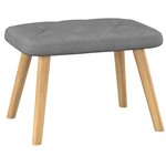 vidaXL Chaise de relaxation avec tabouret Gris foncé Tissu