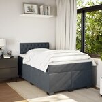 vidaXL Sommier à lattes de lit et matelas gris foncé 120x190cm velours