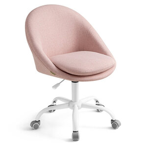 Chaise de bureau fauteuil pivotant siège confort rembourrage en mousse réglable en hauteur pour bureau chambre salle de réunion rose 12_0004870