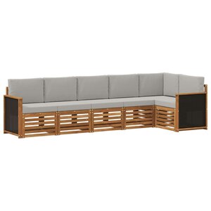 vidaXL Ensemble de canapés d'extérieur 5 pc Naturel et gris clair
