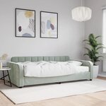 vidaXL Lit de jour avec matelas gris clair 100x200 cm velours