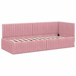 vidaXL Cadre de lit d'angle avec matelas 2 Pièces Gris Velours