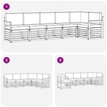 vidaXL Ensemble de canapés d'extérieur 6 pc Blanc et Beige Polyester