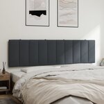 vidaXL Coussin de tête de lit Hanko gris foncé 183 cm velours