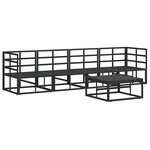 vidaXL Ensemble de canapé de jardin avec coussin 5 Pièces Noir Aluminium