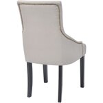 vidaXL Chaises à manger lot de 2 gris crème tissu