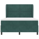 vidaXL Lit à ressorts avec matelas Vert foncé 190 x 140 cm Polyester