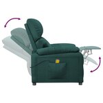vidaXL Fauteuil de massage Vert foncé Tissu