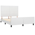 vidaXL Cadre de lit avec tête de lit Blanc 140x200 cm Similicuir