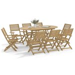 vidaXL Ensemble à manger de jardin 9 Pièces bois d'acacia solide