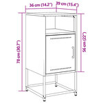 vidaXL Tables de chevet 2 Pièces anthracite 36x39x78 cm acier