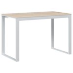 vidaXL Bureau d'ordinateur Blanc et chêne 110x60x73 cm Aggloméré