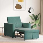 vidaXL Canapé Lit Simple Vert foncé 90 x 165 x 87 cm Velours