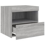 vidaXL Table de chevet avec lumières LED sonoma gris 50x40x45 cm