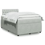 vidaXL Sommier à lattes de lit et matelas Gris clair 120x200cm Velours