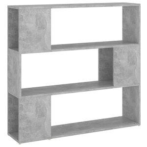 vidaXL Bibliothèque/Séparateur de pièce Gris béton 100x24x94 cm