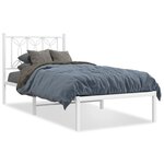 vidaXL Cadre de lit métal sans matelas avec tête de lit blanc 80x200cm