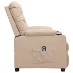 vidaXL Fauteuil inclinable électrique Crème Tissu