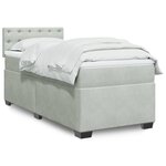 vidaXL Sommier à lattes de lit et matelas Gris clair 80x200 cm Velours