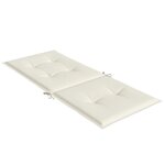 vidaXL Coussins de chaise à dossier haut lot de 2 crème mélangé tissu