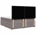 vidaXL Sommier à lattes de lit avec matelas Taupe 180x200 cm Tissu