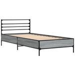 vidaXL Cadre de lit sonoma gris 75x190 cm bois d'ingénierie et métal