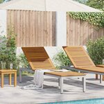 vidaXL Chaise longue Gris 200 x 55 x 35 cm Bois d'acacia massif