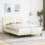 vidaXL Cadre de lit Crème 140 x 190 cm Tissu en velours côtelé