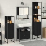 vidaXL Ensemble de mobilier de salle de bain 4 Pièces Chêne noir