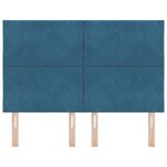 vidaXL Tête de lit avec tête de lit Bleu foncé 160 cm Velours