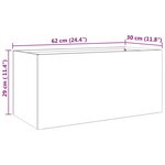 vidaXL Jardinière argenté 62x30x29 cm acier inoxydable