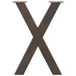 vidaXL Pieds de table à manger en forme de X  2 pièces  acier naturel  60 x (72-73) cm