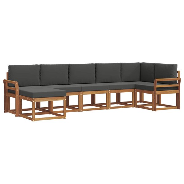 vidaXL Ensemble de canapés d'extérieur 7 Pièces Naturel et Anthracite