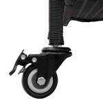 vidaXL Boîte de rangement de jardin et roues noir résine tressée