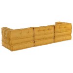 vidaXL Unité de canapé modulaire 3 Pièces Jaune Tissu