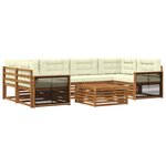 vidaXL Ensemble de canapés d'extérieur 7 pc Naturel et Crème