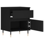 vidaXL Table de chevet Noir 40x35x50 cm Bois d’ingénierie