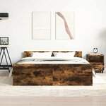 vidaXL Cadre de lit sans matelas chêne fumé 120x190 cm